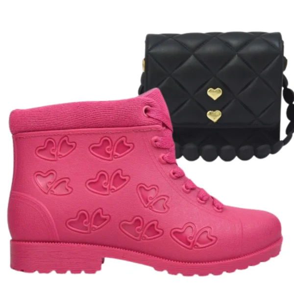 Kit Bota Infantil Menina Acolchoada Com Bolsinha - Image 7
