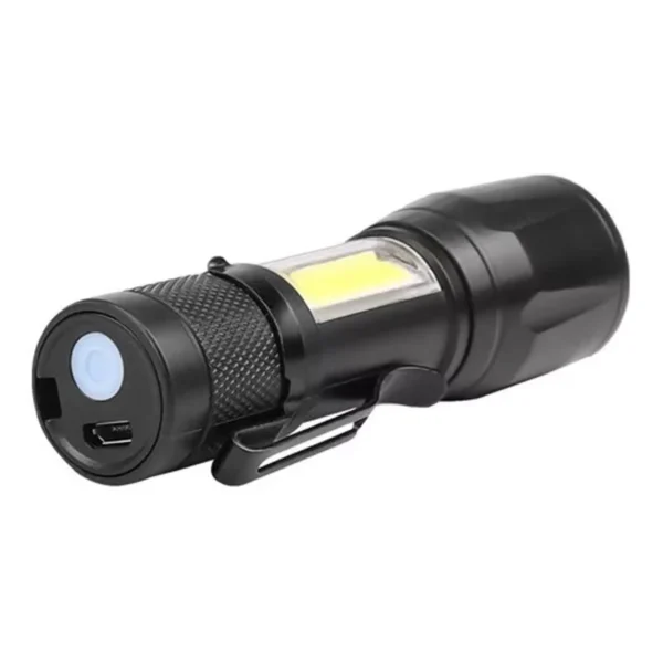 Mini Lanterna Com Led e Zoom Recarregável USB Tática Profissional - Image 4