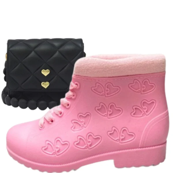 Kit Bota Infantil Menina Acolchoada Com Bolsinha - Image 8