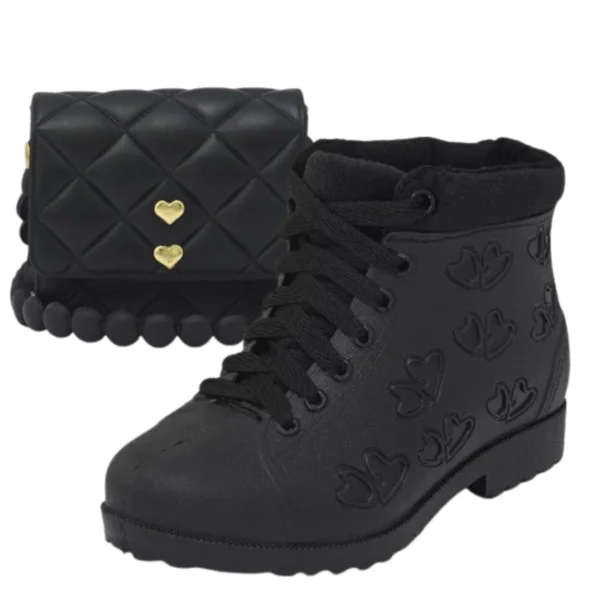 Kit Bota Infantil Menina Acolchoada Com Bolsinha - Image 4