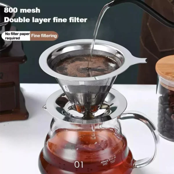 Filtro De Café Reutilizável Coador Inox 102 Grande Não Utiliza Filtro