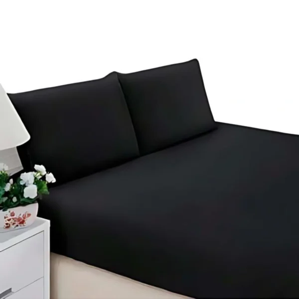 Kit Jogo Lençol Premium Cama Casal 3 Peças Com Elástico e Fronhas - Image 2