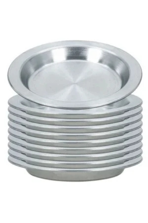 10 Pratos Escolares 22cm 350ml Atacado Alumínio Resistente