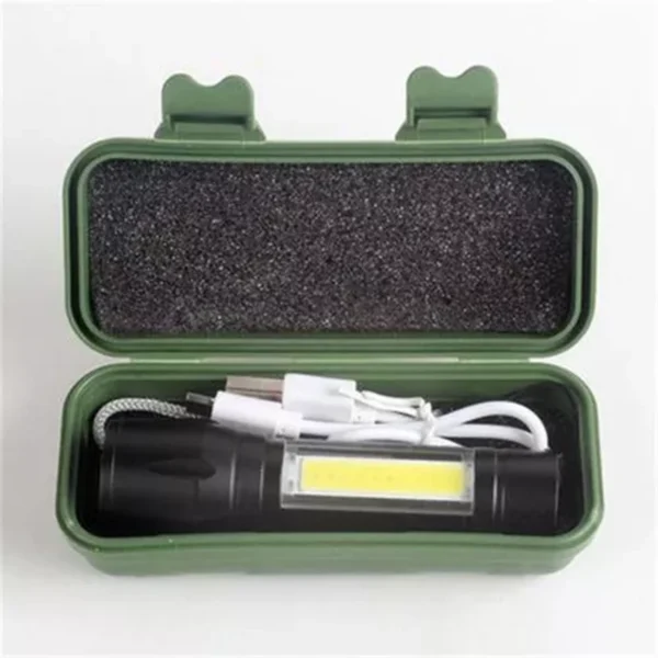 Mini Lanterna Com Led e Zoom Recarregável USB Tática Profissional - Image 7