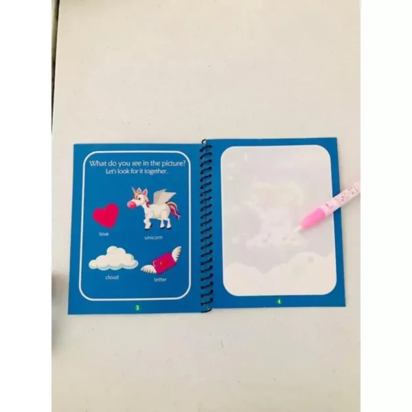 Livro De Água Colorir Infantil Desenhos Mágicos Pintar Com Água + Caneta Mágica - Image 4