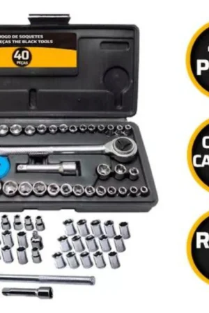 Kit De Ferramentas 40 Peças Chave Catraca Reversível Com Maleta Jogo De Ferramentas Completo