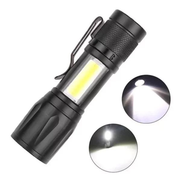 Mini Lanterna Com Led e Zoom Recarregável USB Tática Profissional - Image 5