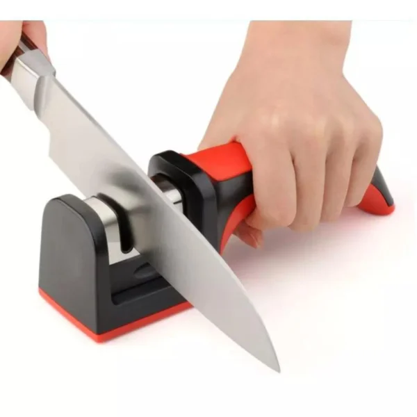 Afiador Amolador De Facas Em Aço Inox Com 3 Borda Profissional Base Emborrachado - Image 6