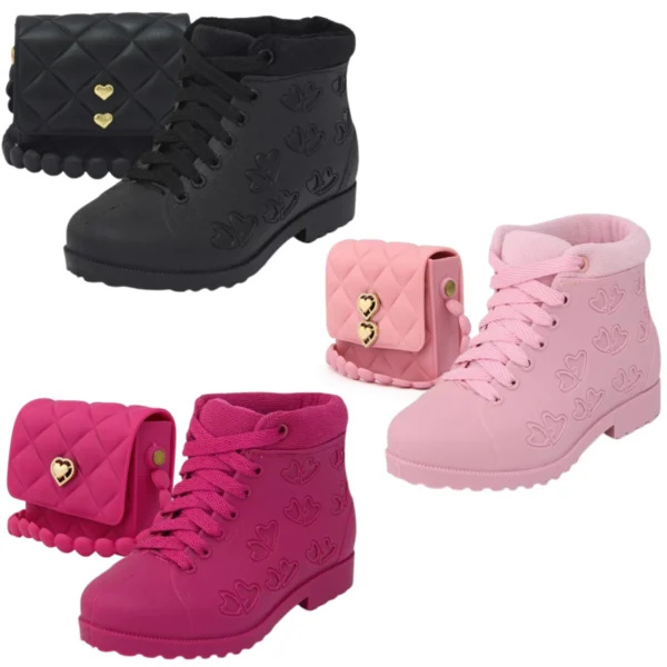Kit Bota Infantil Menina Acolchoada Com Bolsinha - Image 6