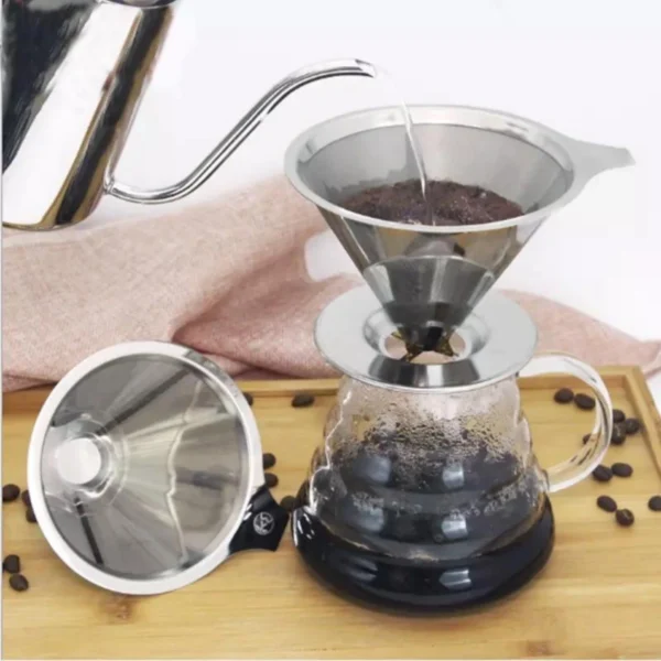 Filtro De Café Reutilizável Coador Inox 102 Grande Não Utiliza Filtro - Image 5