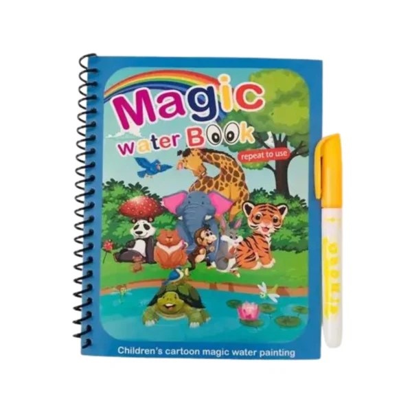 Livro De Água Colorir Infantil Desenhos Mágicos Pintar Com Água + Caneta Mágica - Image 2