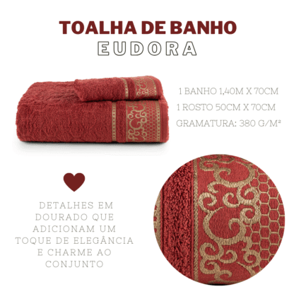 Jogo de Toalha Simples 2 Pçs Banho e Rosto Eudora - Imagem 5