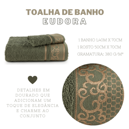 Jogo de Toalha Simples 2 Pçs Banho e Rosto Eudora - Imagem 2