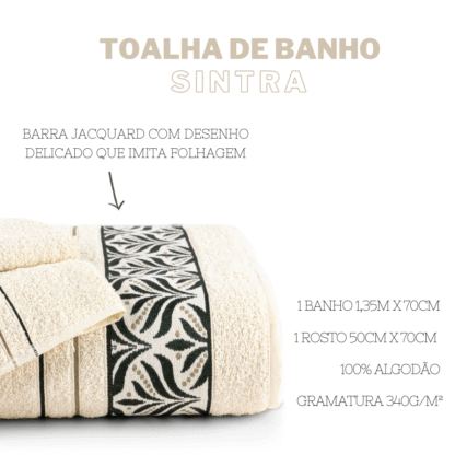 Jogo de Toalha Simples 2 Pçs Banho e Rosto Sintra - Imagem 3
