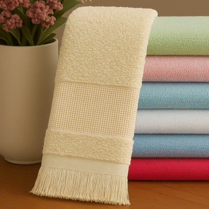 Kit 12 Pçs Toalha de Lavado Franjinha Felpa 260g 23x39cm
