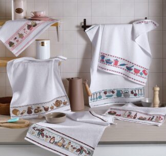 Kit 10 Panos de Copa Prato Cozinha Felpudo Estampado Sortido