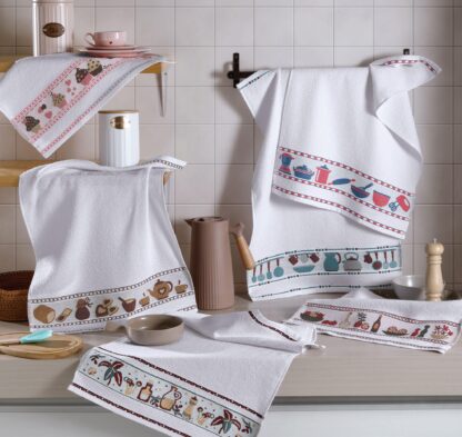 Kit 10 Panos de Copa Prato Cozinha Felpudo Estampado Sortido